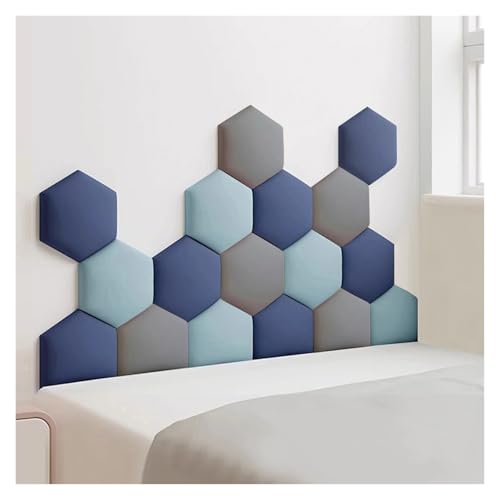 HSIRYAOHD Gepolsterte Wandpaneele, 3D-Wandaufkleber, selbstklebend, an der Wand montiertes Kopfteil, Anti-Kollisionspolsterung für Kinderzimmer (dunkelgrau, 180 x 105 cm) von HSIRYAOHD