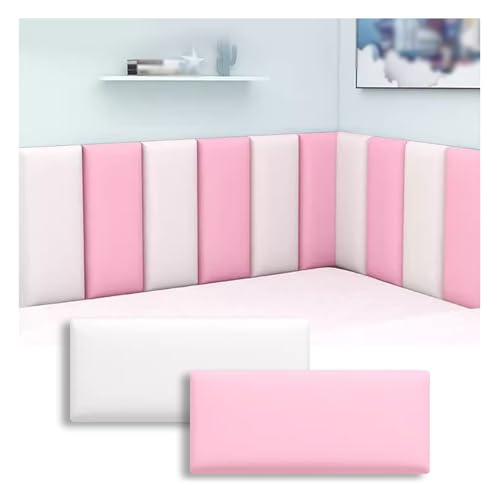 HSIRYAOHD Gepolstertes Kopfteil, abziehen und aufkleben, Anti-Kollision, Kinderzimmer, 3D-Wandpaneele für Schlafzimmer, Bett, Kopfteile, TV-Wände (Farbe: Weiß + Rosa, Größe: 200 x HSIRYAOHD Gepolstertes Kopfteil, abziehen und aufkleben, Anti-Kollision, Kinderzimmer, 3D-Wandpaneele für Schlafzimmer, Bett, Kopfteile, TV-Wände (Farbe: Weiß + Rosa, Größe: 200 x von HSIRYAOHD