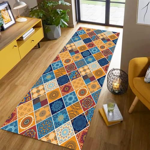 HSIRYAOHD Moderner Läufer für Flur, Eingangsbereich, Gang, Teppichläufer mit rutschfester Unterseite, 1 m, 1,5 m, 2,5 m, 3 m, 3,5 m, 4,5 m, 5,5 m, 6 m, waschbar, Blau / Gelb HSIRYAOHD Moderner Läufer für Flur, Eingangsbereich, Gang, Teppichläufer mit rutschfester Unterseite, 1 m, 1,5 m, 2,5 m, 3 m, 3,5 m, 4,5 m, 5,5 m, 6 m, waschbar, Blau / Gelb von HSIRYAOHD
