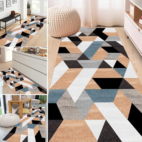 HSIRYAOHD Moderner Teppichläufer für Flur, rutschfest, waschbar, schmale Flächen, Teppiche für Wohnzimmer, Schlafzimmer, Küche, Waschküche, weiche, strapazierfähige Bodenschutzmatte (80 x 600 cm) von HSIRYAOHD