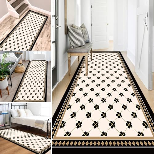 HSIRYAOHD Moderner Teppichläufer für Flur, rutschfeste Gummi-Rückseite, für Eingangsbereich, Wohnzimmer, Schlafzimmer, Korridor, waschbare Bodenmatte (80 x 300 cm) von HSIRYAOHD
