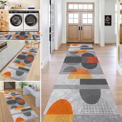 HSIRYAOHD Moderner schmaler Läufer, rutschfest, waschbar, Teppichläufer für Flur, 60 cm, 70 cm, 80 cm breit, Bodenakzentmatte für Eingangsbereich, Küche, Wohn/Waschküche (80 x 600 cm) von HSIRYAOHD