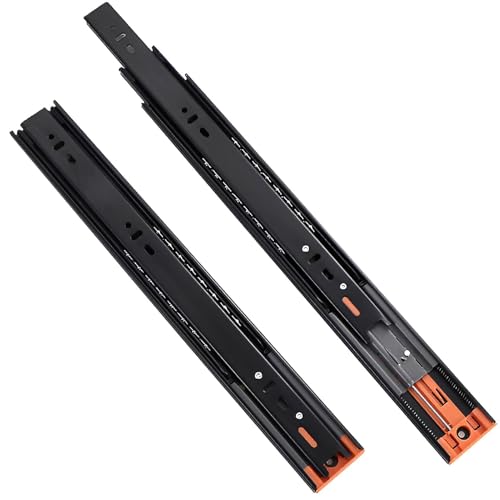 HSIRYAOHD Schubladenschienen mit Absenkautomatik, 1 Paar, robuste Kugellager-Schienen, Vollauszug, Schrankschienen, 45 kg Tragkraft (500 mm) von HSIRYAOHD