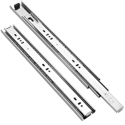 HSIRYAOHD Schubladenschienen mit Kugellager, schwere Tragkraft von 29,5 kg, seitliche Metallschienen (Silber, 600 mm), 1 Paar von HSIRYAOHD