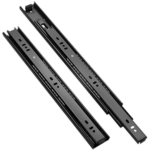 HSIRYAOHD Schubladenschienen mit Kugellager, schwere Tragkraft von 29,5 kg, seitliche Metallschienen (schwarz, 500 mm), 1 Paar von HSIRYAOHD