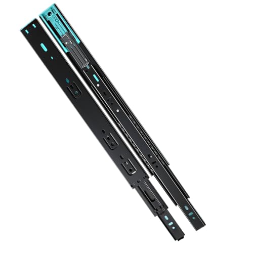 HSIRYAOHD Schubladenschienen mit Soft-Close-Kugellager, Vollauszug, Seitenmontage, Schrankschienen für Küche, 68 kg Tragkraft, schwarz (50 cm) von HSIRYAOHD