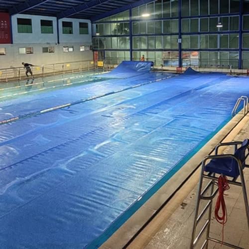 HSIRYAOHD Schwimm-Solar-Pool-Abdeckung, rechteckig, Solarblasen-Wärmedämmungsfolie, verklebter Rand mit Ösen, regenfester Schutz für Innenpools (Größe: 3 m x 5 m) von HSIRYAOHD