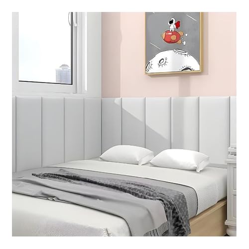 HSIRYAOHD Selbstklebendes Kopfteil, Leder gepolsterte Wandpaneele, wandmontierte Bettrückwand, 3D-Anti-Kollisions-Wandpolsterung, für Schlafzimmer, Dojo, Spielzimmer (Farbe: Grau, Größe: HSIRYAOHD Selbstklebendes Kopfteil, Leder gepolsterte Wandpaneele, wandmontierte Bettrückwand, 3D-Anti-Kollisions-Wandpolsterung, für Schlafzimmer, Dojo, Spielzimmer (Farbe: Grau, Größe: von HSIRYAOHD