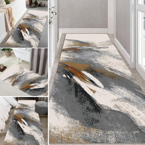 HSIRYAOHD Teppichläufer für Flur, 100 cm, 1,5 m, 2 m, 250 cm, 300 cm, 600 cm lang, Langflor-Teppich für Küche, Schlafzimmer, Badezimmer, Boden, rutschfeste Matten (80 x 300 cm) von HSIRYAOHD