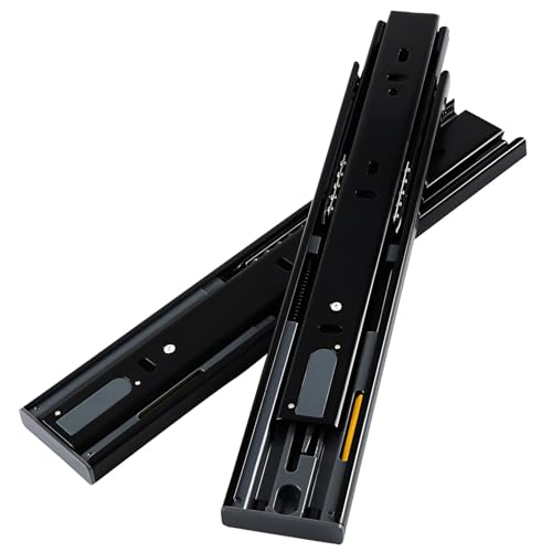 HSIRYAOHD Vollauszug Schubladenschiene, 250 300 350 400 450 mm, Kugellager, Metall, schwarz, strapazierfähig, 45 kg pro Paar (250 mm) von HSIRYAOHD