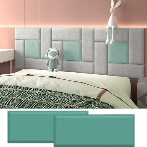 HSIRYAOHD Wandmatten zum Polstern von Kindern, 2 Stück gepolsterte Wandpaneele, an der Wand montiertes Kopfteil, Hintergrundwand, selbstklebendes Kissen, Anti-Kollisions-/Schalldämmung, Dicke 3,5 cm von HSIRYAOHD