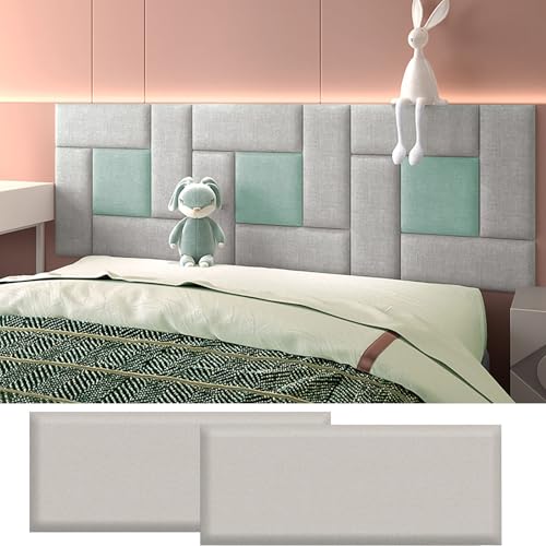 HSIRYAOHD Wandmatten zum Polstern von Kindern, 2 Stück gepolsterte Wandpaneele, an der Wand montiertes Kopfteil, Hintergrundwand, selbstklebendes Kissen, Anti-Kollisions-/Schalldämmung, Dicke 3,5 cm von HSIRYAOHD