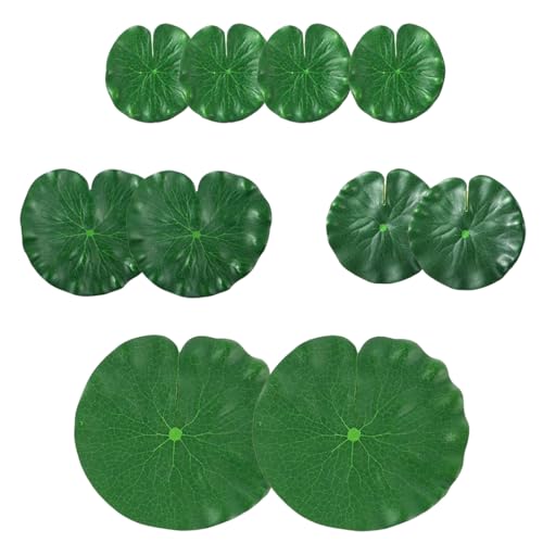 HSIXHAF 10 pcs Künstliche Lotusblätter, Lilien Pads schwimmender Schaumstoff Lotusblätter realistische Seerosen Pads für Zuhause Garten Teiche Pool Aquarium Landschaftsdekoration von HSIXHAF