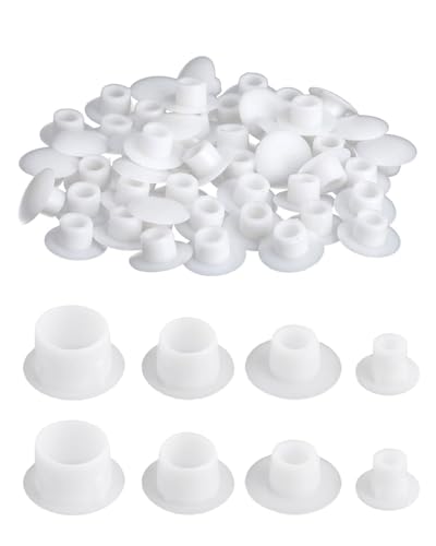 HSIXHAF 120 Stück Abdeckkappen Für Bohrlöcher, (5mm/6mm/8mm/10mm) Schraubenabdeckung Weiss Schraubenabdeckung Selbstklebend Schraubenabdeckung Für Nagellöcher, Schraubenlöcher - Weiß von HSIXHAF
