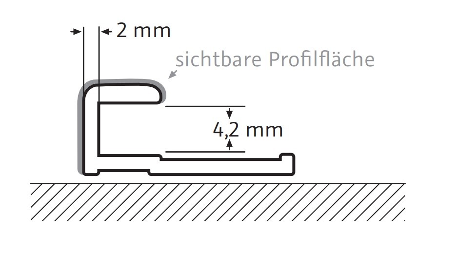 HSK Abschlussprofil, gerade ca. 17 × 7 x 2550 mm, chromoptik, 930004-41 930004-41 von HSK Duschkabinenbau KG