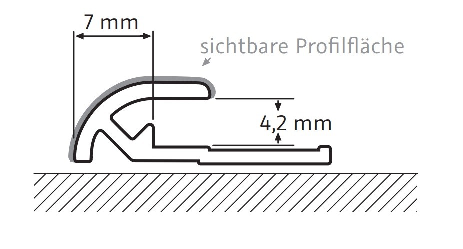 HSK Abschlussprofil, rund ca. 23 × 7 x 2550 mm, Alu silber-matt, 930005-1 930005-1 von HSK Duschkabinenbau KG