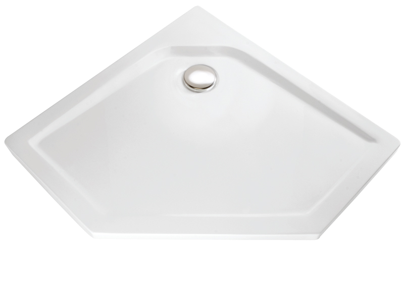 HSK Acryl Fünfeck-Duschwanne super-flach 100 x 100 x 3,5 cm, ohne Schürze 515100-weiss von HSK Duschkabinenbau KG