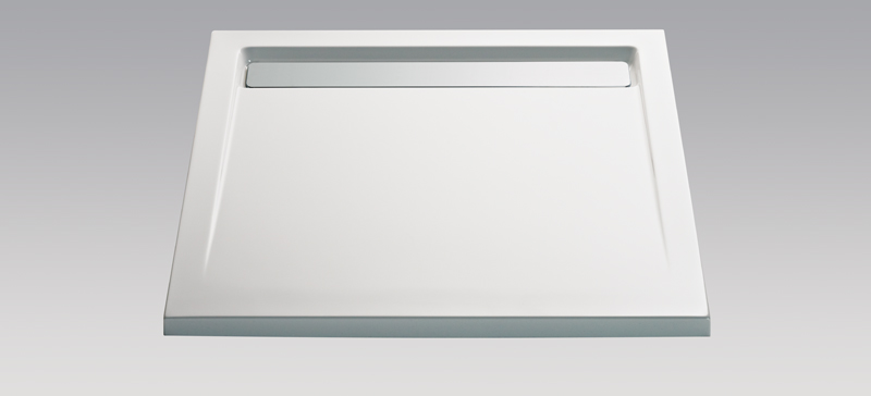 HSK Acryl Quadrat-Duschwanne super-flach 100 x 100 x 3,5 cm, mit integrierter Ablaufrinne 5525010-A-EP von HSK Duschkabinenbau KG