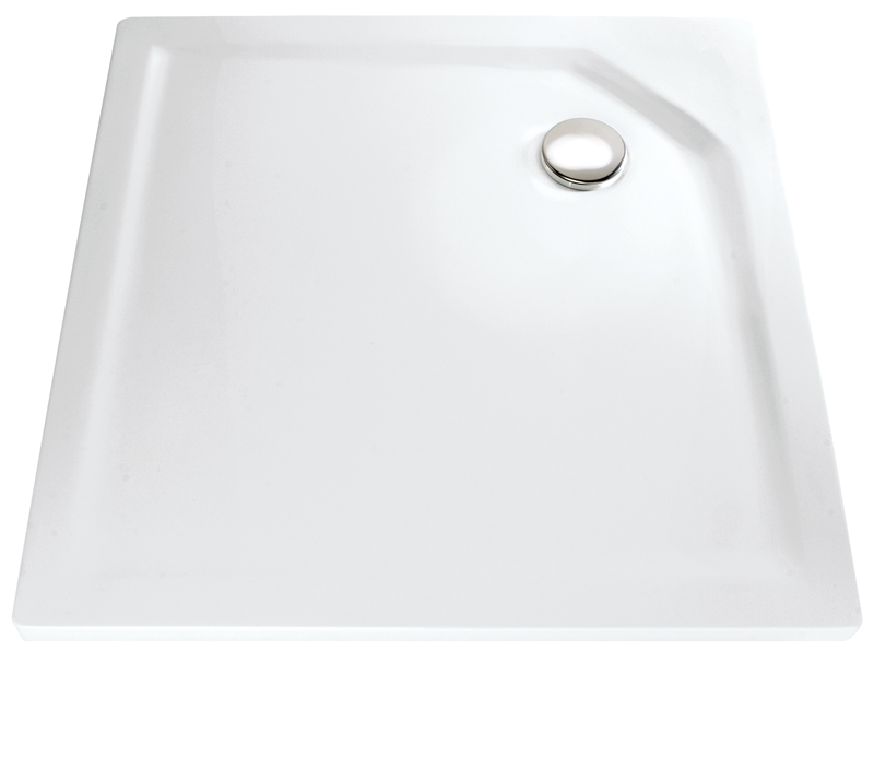 HSK Acryl Quadrat-Duschwanne super-flach 80 x 80 x 3,5 cm, ohne Schürze 525080-weiss von HSK Duschkabinenbau KG