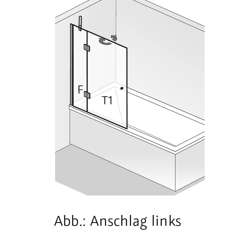 HSK Aperto Badewannenaufsatz pendelbar, 2-teilig 2806xxx von HSK Duschkabinenbau KG