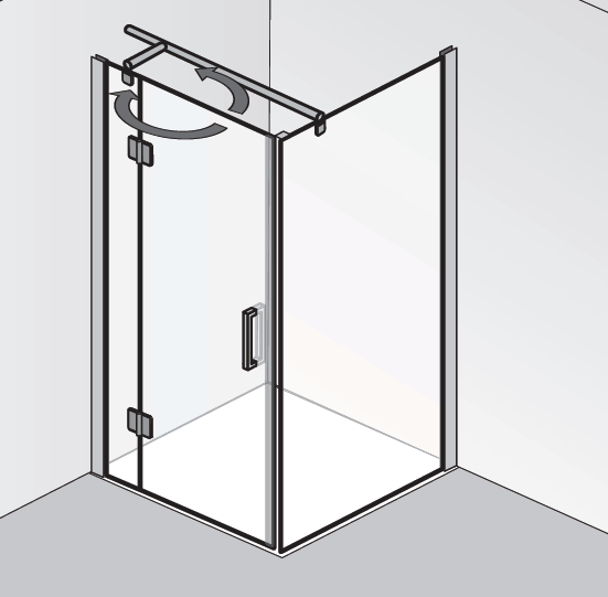 HSK Aperto Drehtür pendelbar an Nebenteil mit Seitenwand 2800-2830 von HSK Duschkabinenbau KG