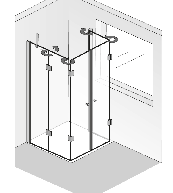 HSK Aperto Fensterlösung, 5-teilig, faltbar 2818500 von HSK Duschkabinenbau KG