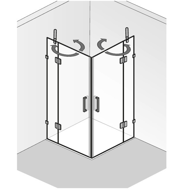 HSK Aperto Pur Eckeinstieg. 4-teilig, AOP.126 AOP.126 von HSK Duschkabinenbau KG