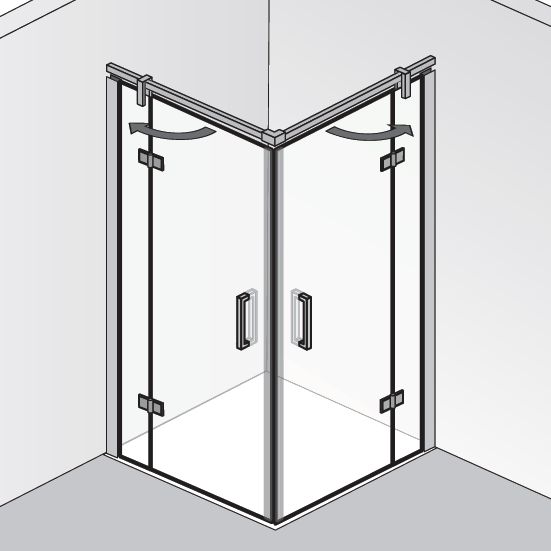 HSK Atelier Plan Eckeinstieg 4-teilig, 2 Drehtüren 17208xxx von HSK Duschkabinenbau KG