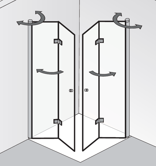 HSK Atelier Plan Eckeinstieg mit Drehfalttüren 172880xx von HSK Duschkabinenbau KG