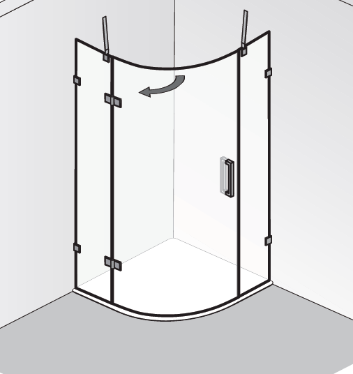 HSK Atelier Plan Pur AP.240 Runddusche 3-teilig, 1 Drehtür AP.240 von HSK Duschkabinenbau KG