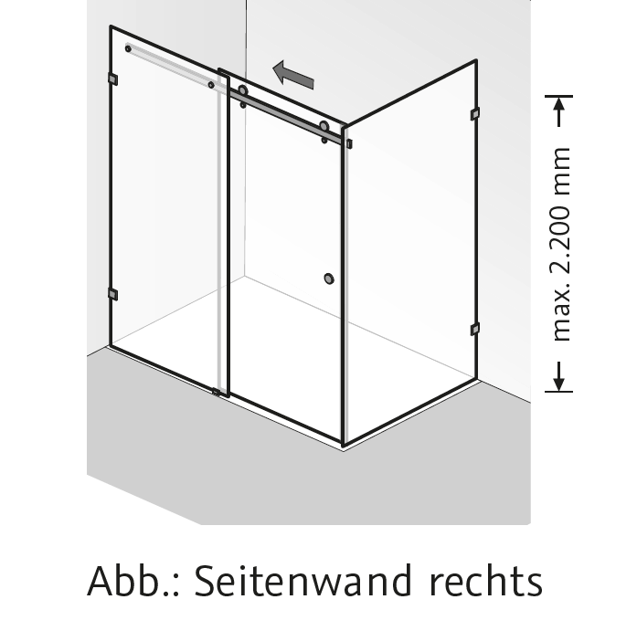 HSK Atelier Plan Pur AP.31 Gleittür 2-teilig mit Seitenwand AP.31 von HSK Duschkabinenbau KG