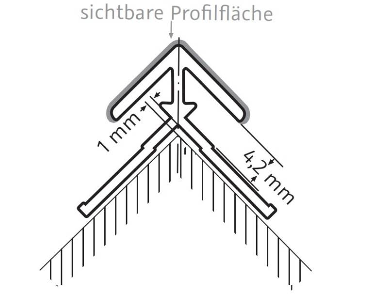 HSK Eckprofil, außen, gerade ca. 23 × 23 x 2550 mm, Alu silber-matt, 930011-1 930011-1 von HSK Duschkabinenbau KG