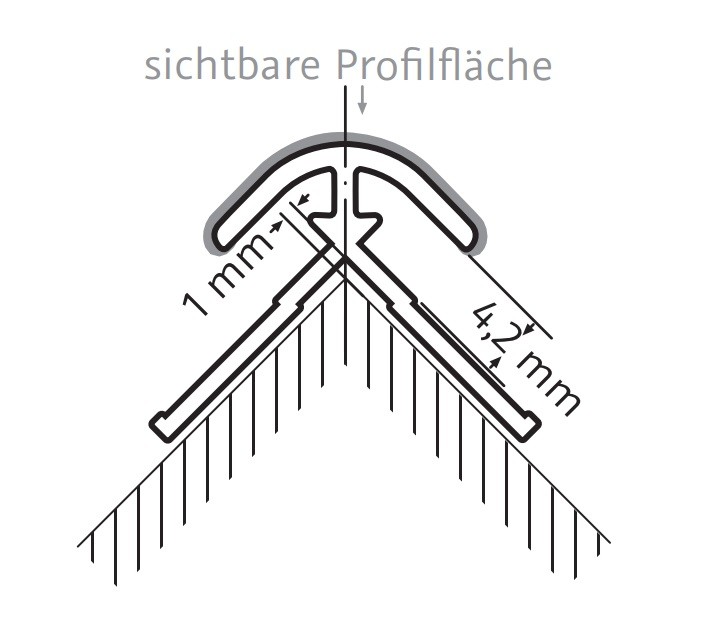 HSK Eckprofil, außen, rund ca. 23 × 23 x 2550 mm, Alu silber-matt, 930001-1 930001-1 von HSK Duschkabinenbau KG