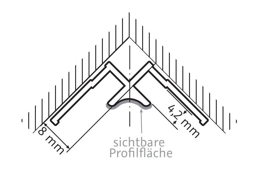 HSK Eckprofil, innen ca. 23 × 23 x 2550 mm, chromoptik, 930002-41 930002-41 von HSK Duschkabinenbau KG