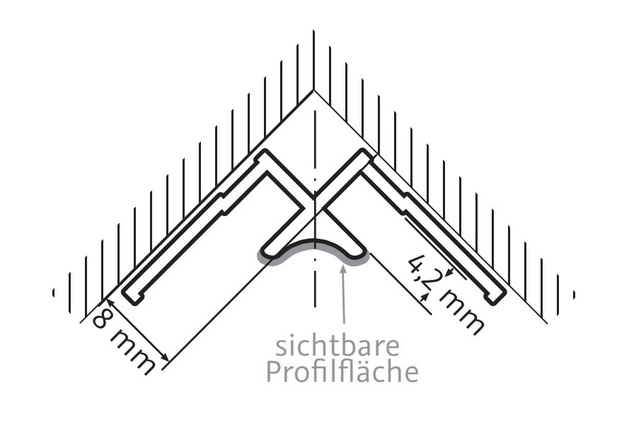 HSK Eckprofil, innen ca. 23 × 23 x 2550 mm, schwarz-matt 930002-sm von HSK Duschkabinenbau KG