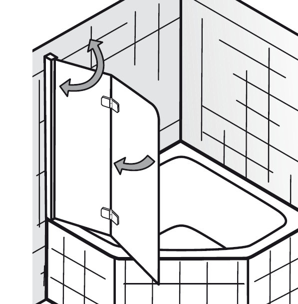 HSK Exklusiv Badewannenaufsatz 2-teilig, für 5-/ 6-Eck Badewanne 406600 von HSK Duschkabinenbau KG