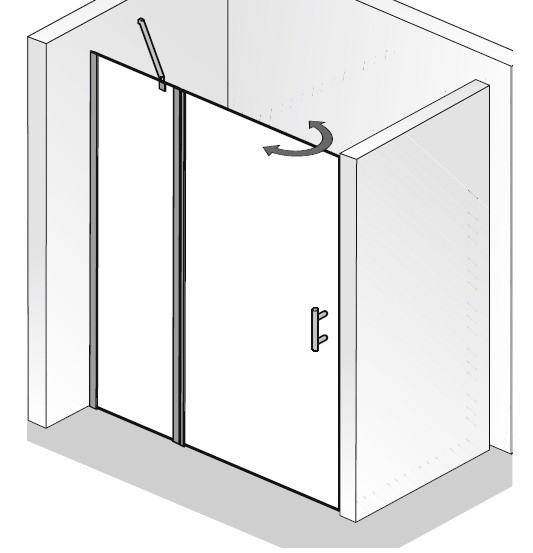 HSK Favorit Nova Drehtür an Nebenteil, 2-teilig 1221xx von HSK Duschkabinenbau KG