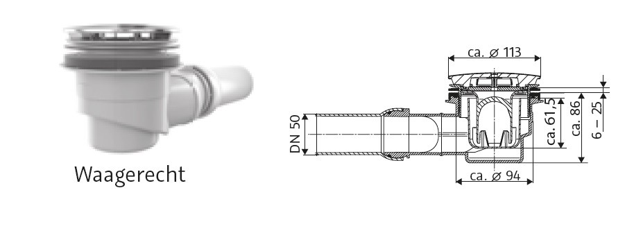 HSK Für HSK Duschwannen waagerecht, D2055 D2055 von HSK Duschkabinenbau KG