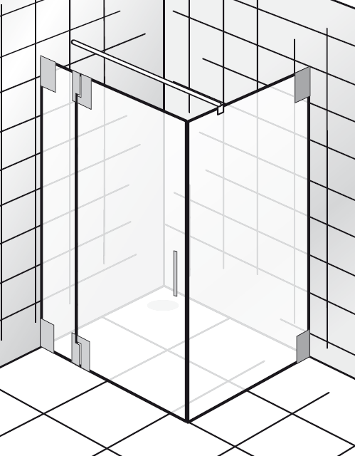 HSK K2.23 Drehtür an Nebenteil und Seitenwand K2.23 von HSK Duschkabinenbau KG