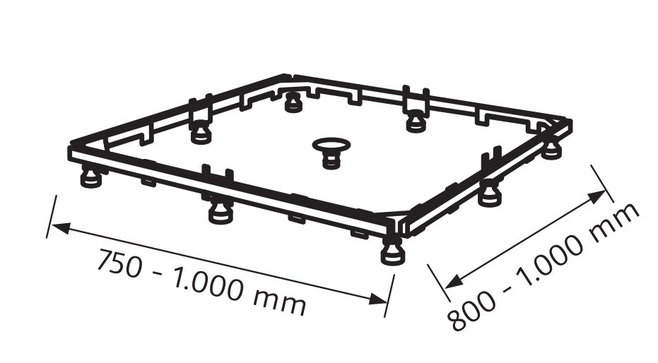 HSK Montagerahmen, für Acryl-Duschwannen 75 x 80 bis 100 x 100, 590100 590100 von HSK Duschkabinenbau KG