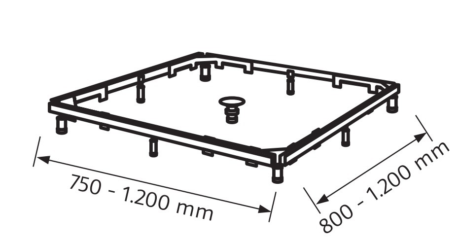 HSK Montagerahmen, für Marmor- Polymer-Duschwannen 75 x 80 bis 120 x 120, 590120 590120 von HSK Duschkabinenbau KG