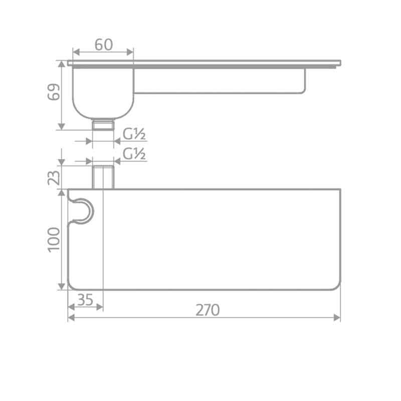 HSK Wandanschlussbogen mit Echglasablage (ESG), 1100135 1100135 von HSK Duschkabinenbau KG