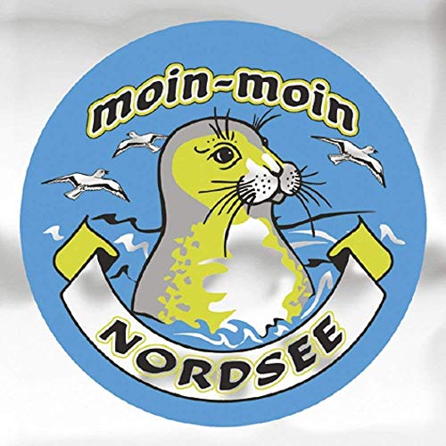(301492) Auto-Aufkleber rund mit Spiegelfolie - moin-moin NORDSEE - Gr. ca. 7.5cm - Aufkleber Emblem Stick von HSK