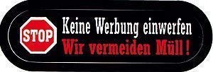 (302057) PVC-Aufkleber - STOP! Keine Werbung einwerfen Wir vermeiden Müll - Gr. ca. 6 x 1,5cm von HSK