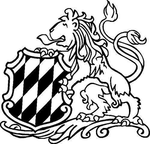 Aufkleber Aapplikation - Bayern Löwe Wappen - AP4025-3 - versch. Größen Farbe schwarz, Größe 15cm von HSK