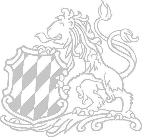 Aufkleber Aapplikation - Bayern Löwe Wappen - AP4025-3 - versch. Größen Farbe silber, Größe 30cm von HSK