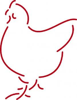 Aufkleber Applikation - Huhn - AP0470 - verschiedene Farben zur Wahl Farbe rot, Größe 15cm von HSK