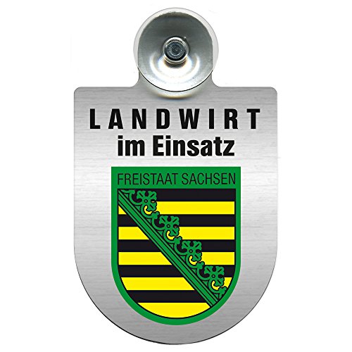 Einsatzschild Windschutzscheibe - Landwirt im Einsatz - incl. Regionen nach Wahl - 309369 - Farbe Region Freistaat Sachsen von HSK