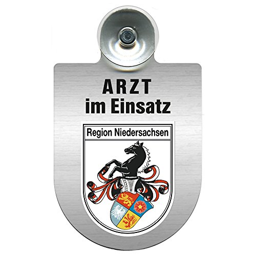 Einsatzschild Windschutzscheibe incl. Saugnapf - Arzt im Einsatz - 309352 - incl. Regionen nach Wahl Farbe Region Niedersachsen von HSK