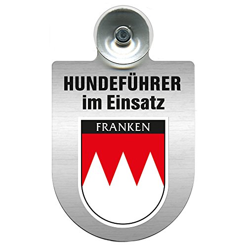 Einsatzschild Windschutzscheibe incl. Saugnapf - Hundeführer im Einsatz - 309381- Regionen nach Wahl Farbe Region Franken von HSK